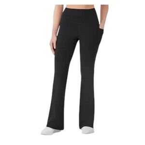 Member's Mark Women's Everyday 4 Way Stretch High Rise Flare Yoga Pant Black L